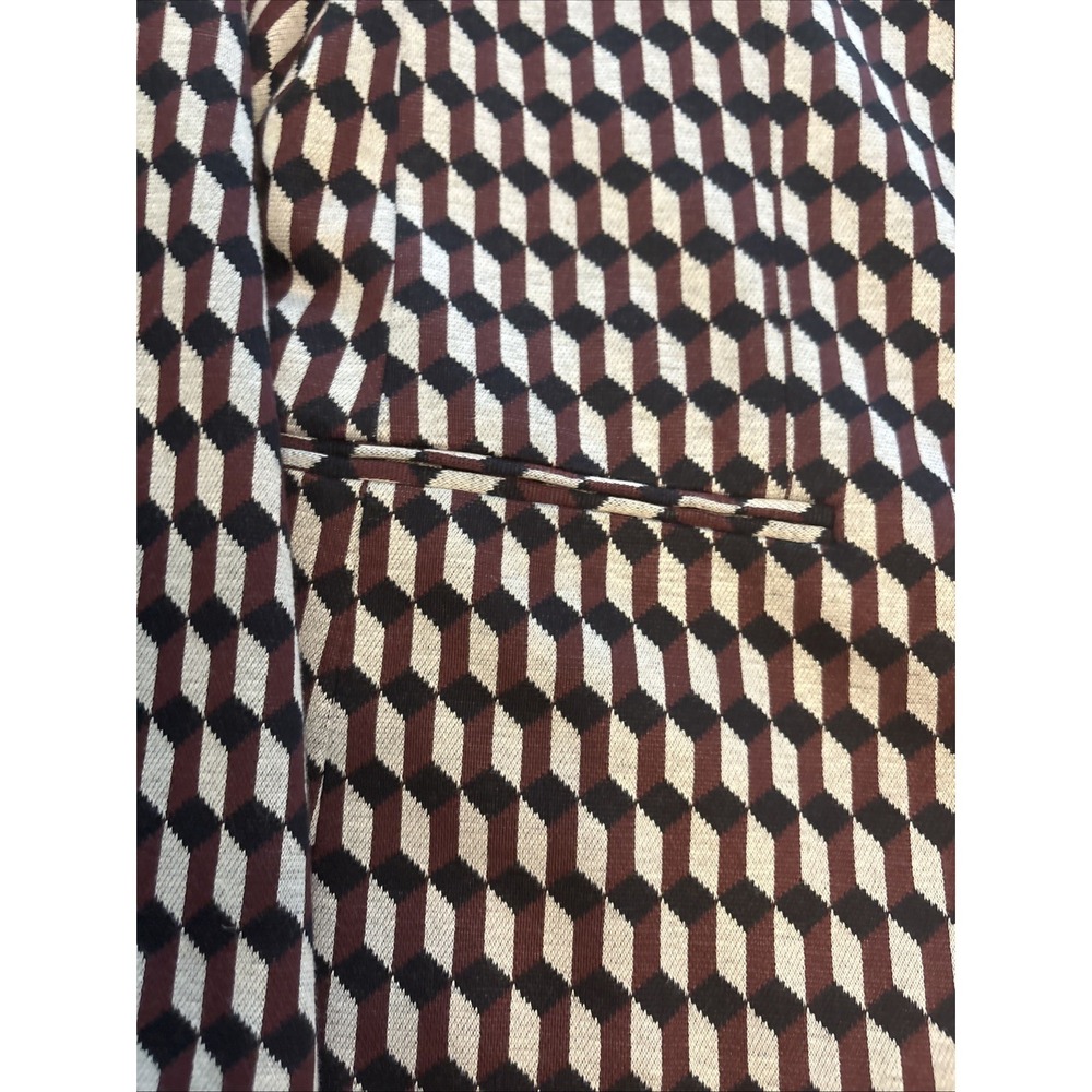 HUGO BOSS Norwin1 Geometric Black Brown Men Blazer Stretch Jacket Size 44R - Picture 3 of 7